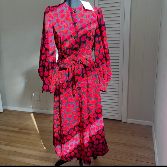 Floral Printed Midi Length Dress - Picture 3 of 4